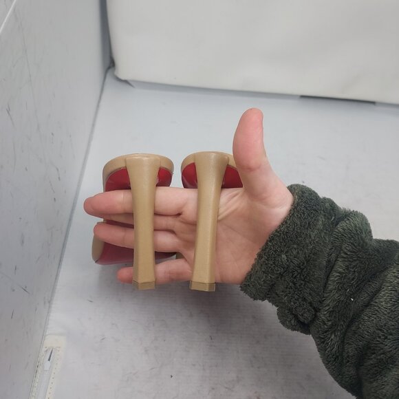 Christian Louboutin Toffee Beige Condora Leather Heel Sandal - Picture 8 of 10